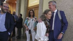 El ya presidente del Gobierno gallego, junto a tres de los colaboradores m�s estrechos de Feijoo en la Xunta, y que se van con �l a Madrid: �lvaro P�rez, Marta Varela y Mar S�nchez Sierra.