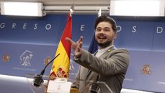 El portavoz de ERC, Gabriel Rufi�n, este martes en el Congreso