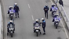 Policas locales de Ourense, este domingo en el dispositivo de la carrera de San Martio.