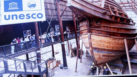 La rplica de la Nao San Juan est siendo construida en las instalaciones de Albaola, en Pasajes