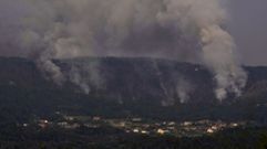 Incendio forestal en Coaxe