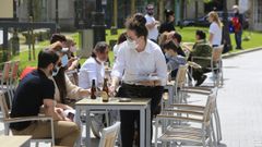 En la Praza do Campo de Lugo es donde se concentr� m�s gente ante la reapertura de las terrazas