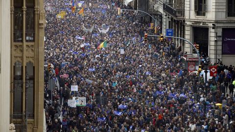 Manifestaci�n en Barcelona en apoyo a los refugiados