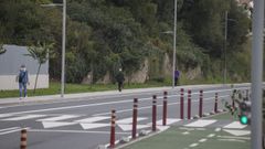 Actual carril bici en la avenida Clara Campoamor.