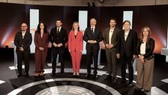 Debate de los candidatos en las pr�ximas elecciones auton�micas de Arag�n en el que participan Jorge Azc�n (PP), Pilar Alegr�a (PSOE), Alejandro Molasco (VOX), Jorge Pueyo (CHA), Tom�s Guitarte (EXISTE), Mar�a Goikoetxea (PODEMOS), Marta Abengochea (IU-SUMAR) y Alberto Izquierdo (PA), este jueves en RTVE Zaragoza.