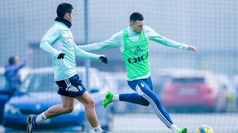 Lucas y Abel Bretones durante un entrenamiento en El Requexn