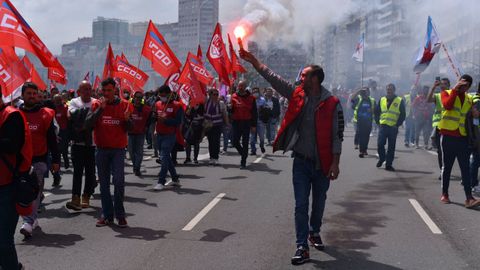 Manifestación por la huelga de los trabajadores del metal en A Coruña, el pasado mes de mayo.