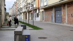 La nueva configuracin de la Ra da Santia, en Pontevedra,  es de  preferencia peatonal 