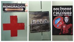 Pegatinas aparecidas en Ferrol y que la oposici�n municipal pide que se investiguen como delitos de odio.