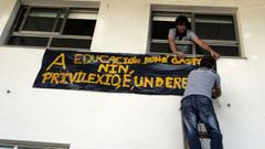 Unha imaxe de arquivo dunha protesta no instituto da Illa pola calidade do ensino