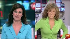 A la izquierda, Prez Aranda este sbado cuando emple la palabra chuminazo en el canal 24 horas. A la derecha hace 14 aos cuando dijo que un piloto de Frmula 1 iba como un pepino