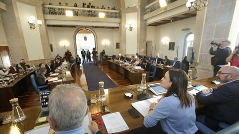 Pleno ordinario de la Diputaci�n de Lugo, presidido por Carmela L�pez