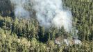 Imagen del incendio de Pombeiro, controlado por los servicios de extincin