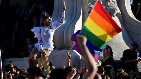 Manifestaci�n en Budapest contra la ley contra el colectivo LGTBIQ, el pasado 14 de junio 