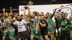 Celebraci�n tras la victoria, el a�o pasado, en Riazor.