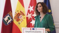 Isabel Daz Ayuso, presidenta de la Comunidad de Madrid, durante una rueda de prensa en la Real Casa de Correos el pasado mes de julio.