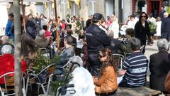 Policia Nacional vigilando las calles de Viveiro en Semana Santa