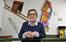 Carmen Vizoso nunha das s�as �ltimas xornadas de traballo no instituto de As Pontes. 