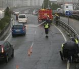 Los bomberos en el t�nel de los Castros. 