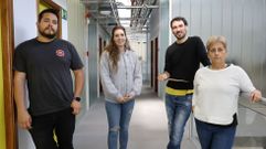 Helio, Andrea, David y Ana, que comparten centro de trabajo en el vivero de empresas de la Diputacin, en el municipio pontevedrs de Barro.