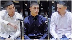 Tres de los investigados por el crimen de Samuel Luiz: de izquierda a derecha, Kaio Amaral, Alejandro Freire y Diego Monta�a