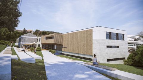 As� es la nueva entrada del complejo deportivo de Acea da Ama en Culleredo.