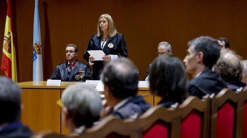 La magistrada Mar�a Teresa Cortizas Gonz�lez-Criado en su discurso de toma de posesi�n