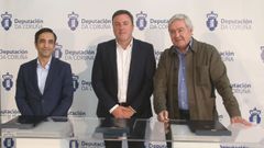 Jos Manuel Rey, alcalde de Ferrol, Valentn Gonzlez Formoso, presidente de la Diputacin, y Manuel Ansede, presidente del Racing