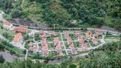 Imagen a�rea del Poblado Minero de Bustiello, Mieres
