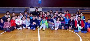 Lucho comparti� la jornada matinal con los alumnos del colegio L�pez Ferreiro.