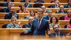 Feijoo durante el cara a cara con S�nchez de ayer.