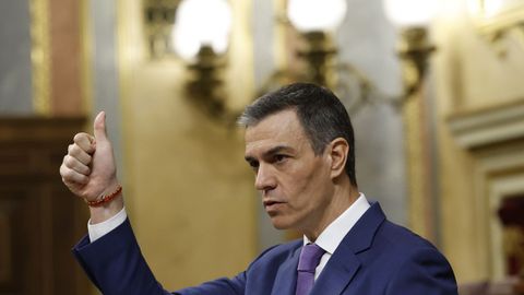 El presidente del Gobierno, Pedro Snchez, en su intervencin en el Congreso