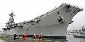 El portaviones �Pr�ncipe de Asturias� cuando atrac� en el muelle de Navantia en el que todav�a permanece. 