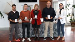 Del R�o, Lorenzo, Ferreiro, Reboreda y Olveira, en la presentaci�n de la competici�n.