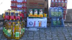 Alimentos que recuper� la Polic�a Nacional tras los robos en el local de C�ritas en Villestro