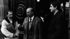 Lois Diguez, Bautista lvarez y Claudio Lpez Garrido en una imagen de 1982.