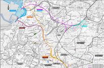 La alternativa 3, la elegida (en rojo en la imagen) llegar� a Langosteira desde el sur. 