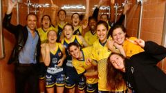 La plantilla celebr� en la ducha el �xito de Logro�o