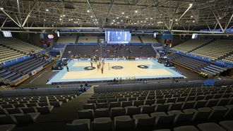 El Pazo Provincial de Lugo durante el partido entre el KK Mega y el Oporto