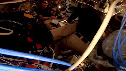 Imagen de los tripulantes dentro de Orion