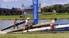 Campos e Busto, nun porteo durante o Campionato de Europa de Marat�n do 2025.