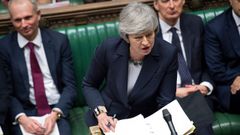 Theresa May, durante su intervenci�n en el Parlamento