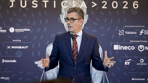 El ministro de Justicia, F�lix Bola�os, este viernes en la clausura del congreso Dataf�rum, en A Coru�a.