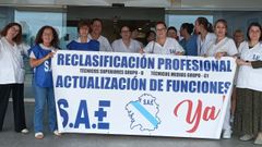 La protesta de los t�cnicos tuvo lugar en la entrada del hospital