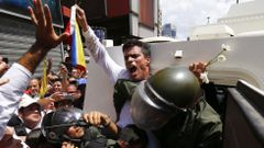 Leopoldo L�pez, cuando fue detenido en febrero del 2014