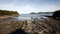 Vista de hoy viernes de la playa de Covas, en Viveiro. 