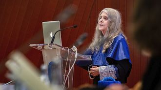 Margaret Hamilton durante su investidura como doctora Honoris Causa de la Universitat Polit&egrave;cnica de Catalunya en el 2018