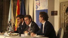 Pablo Garc�a -Berdoy, N��ez Feijoo y Jes�s Gamallo, que present� el Foro Galego do Brexit