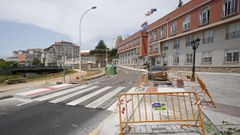 Calle Palamios, en Pontevedra, donde se instalar�n medidas para calmar el tr�fico