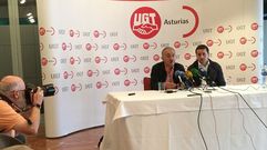 El secretario general de UGT, Jos� �lvarez y el secretario general de UGT Asturias, Javier Fern�ndez Lanero